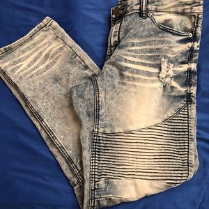 Rue21 Distressed moto jeans